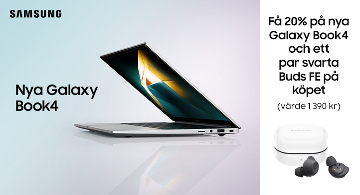 20% på nya Galaxy Book4 hos Samsung!